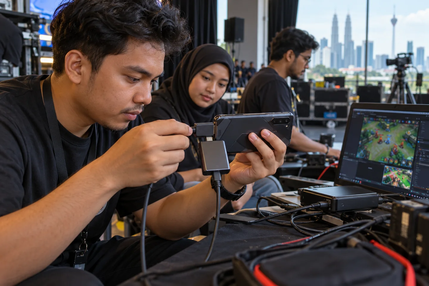 Ujian sambungan telefon dengan peranti tangkapan video