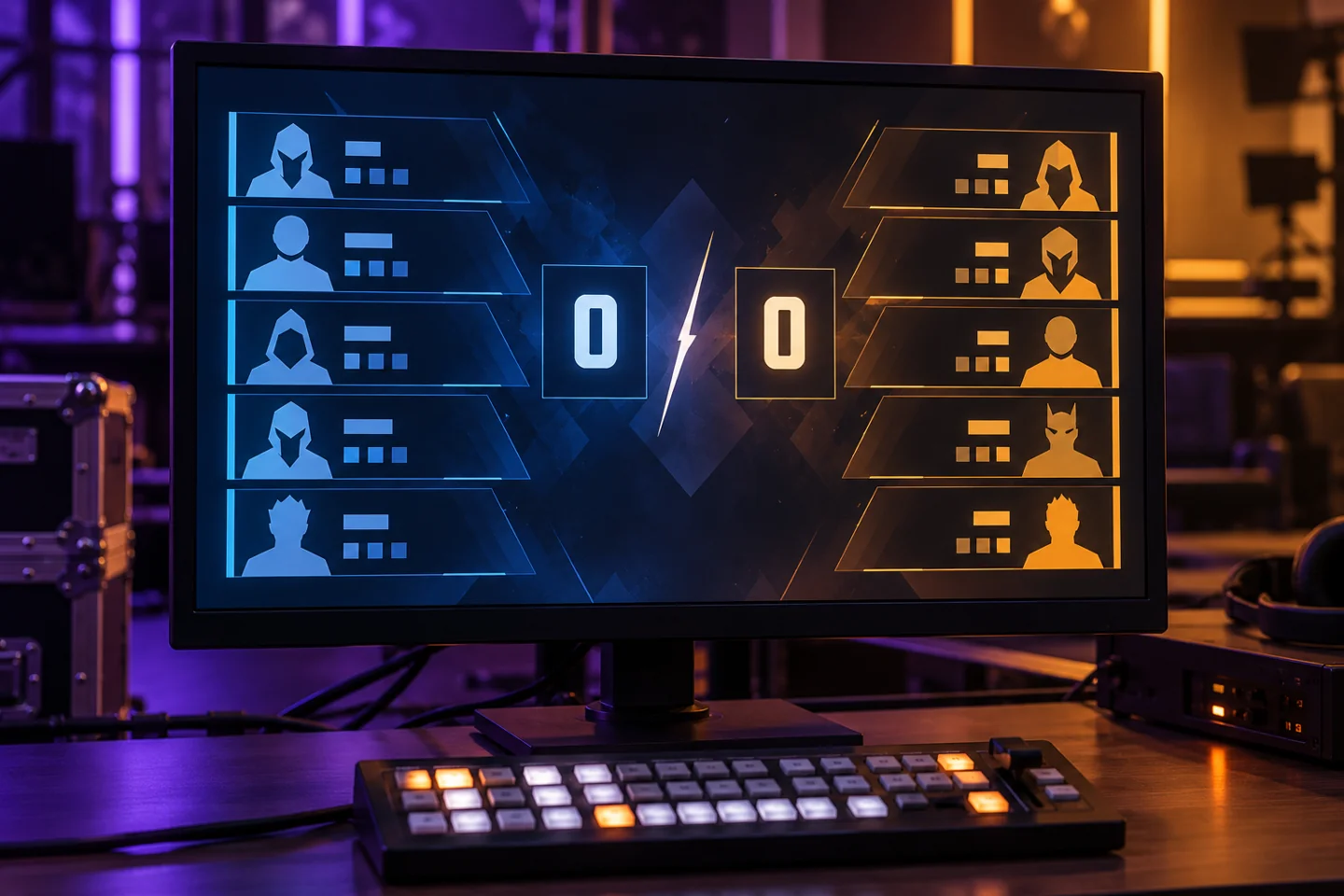 Paparan grafik skor dan ruang identiti pasukan
